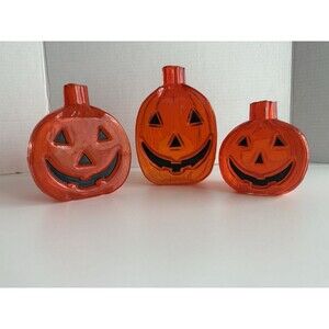 3 Yankee Candle Halloween Pumpkin Jack-O'-Lantern Tealight Candle Holder trio